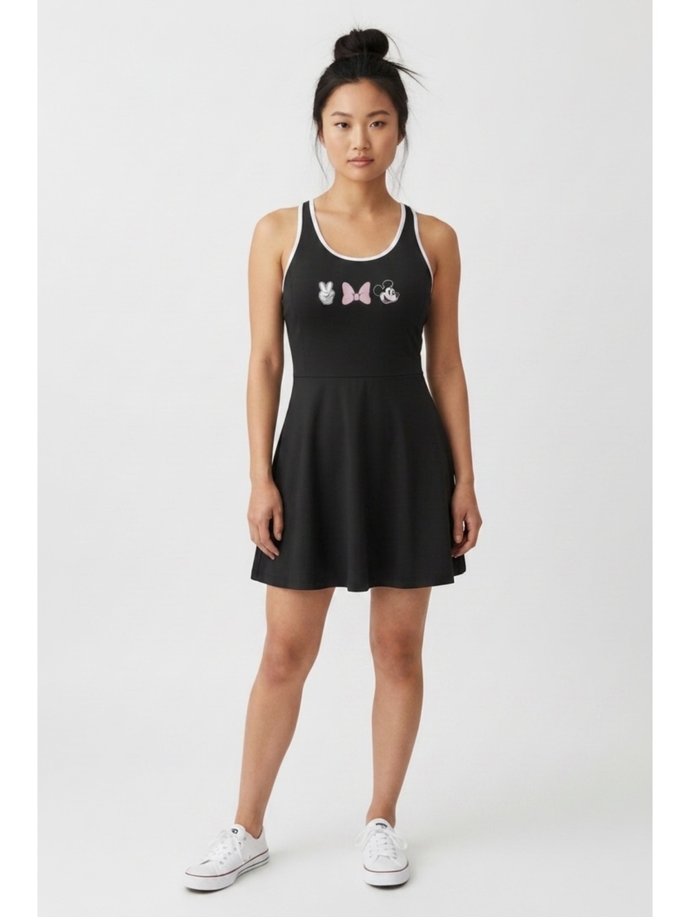 NWT Disney x ALDI Mickey Minnie Mouse Athleisure Exercise Dress Shorts Black, S